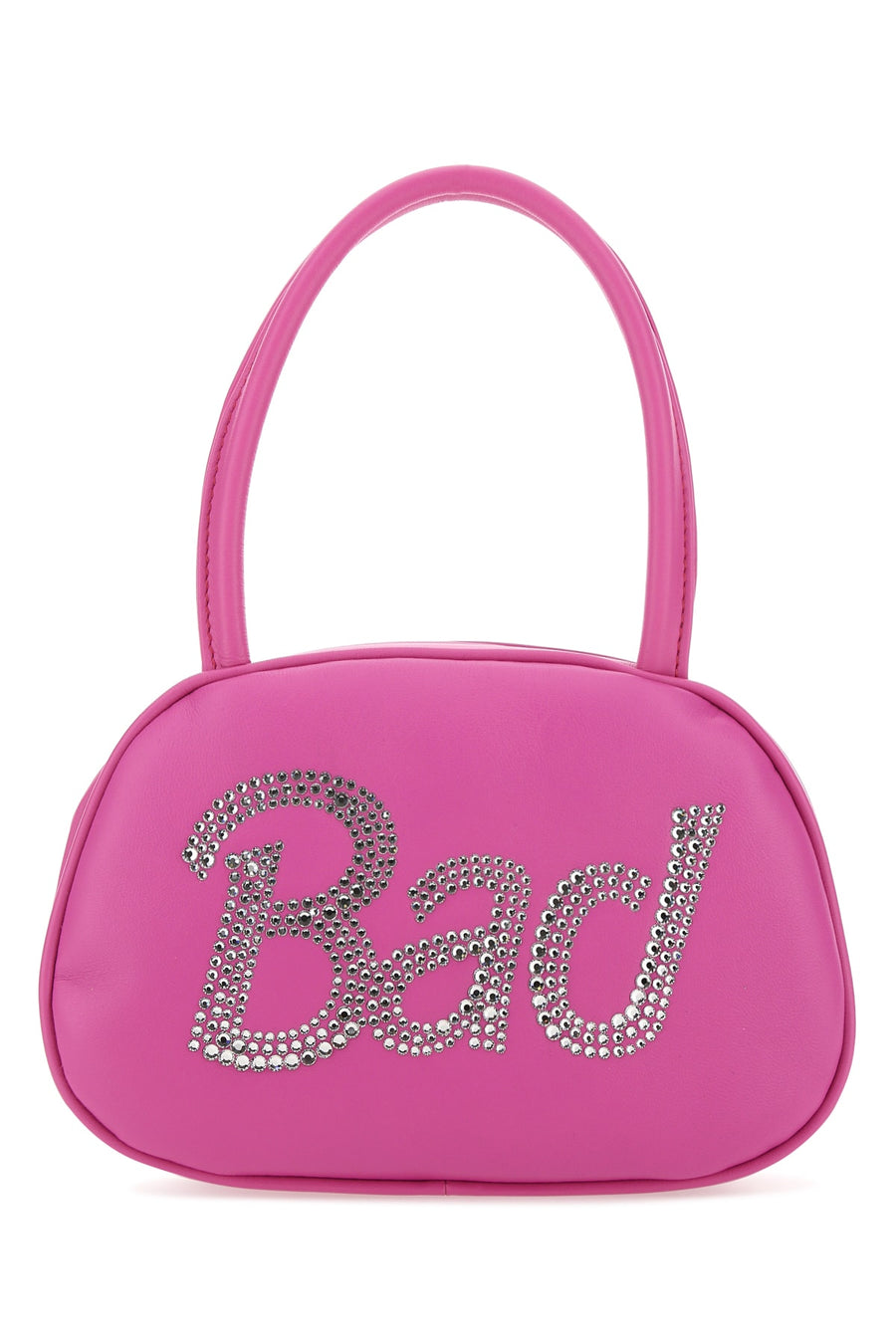 Amina Muaddi Neoprene with crystal studs shoulder bag in pink