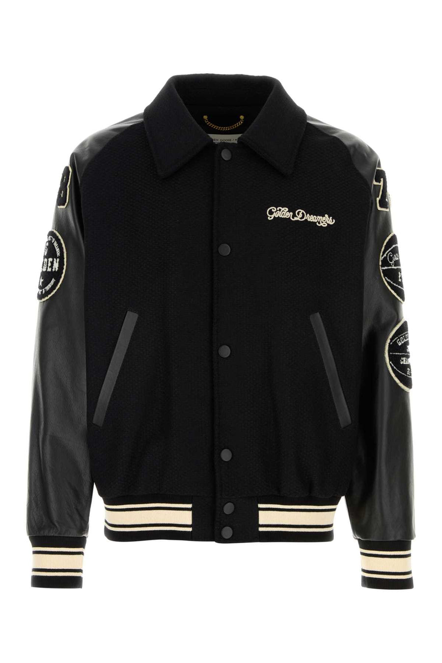 Golden Goose Deluxe Brand Bomber Virgin Wool 100% bomber jacket in black