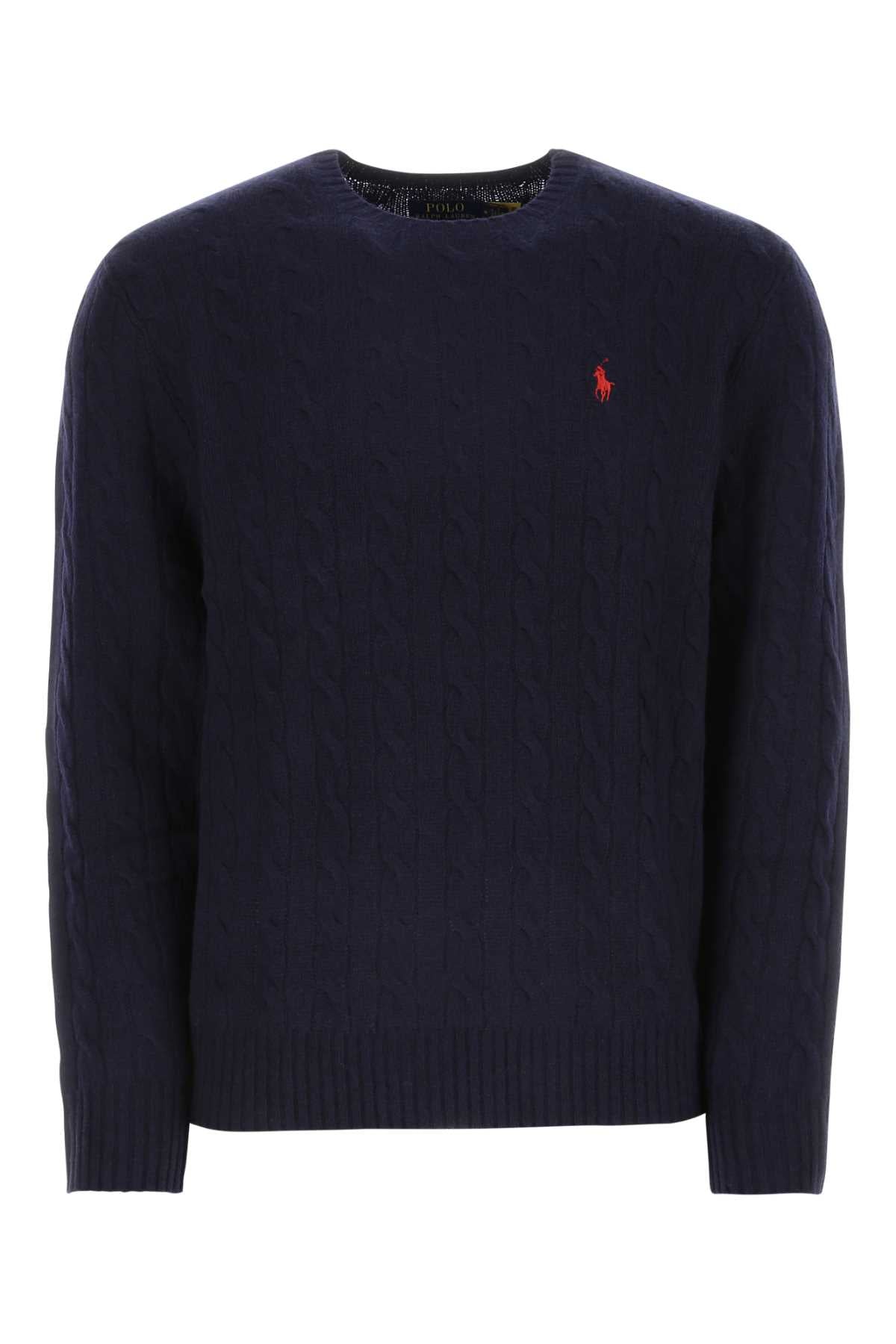 Midnight Blue Wool Blend Sweater 002 Exterior: Cashmere Maglieria