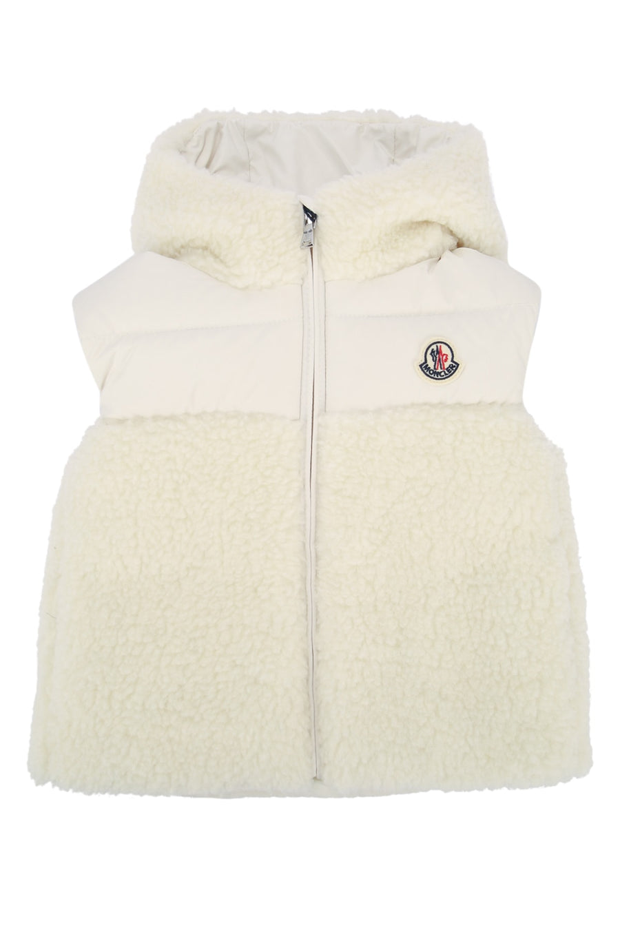 Moncler Jr Baby 85% polyamide vest in white