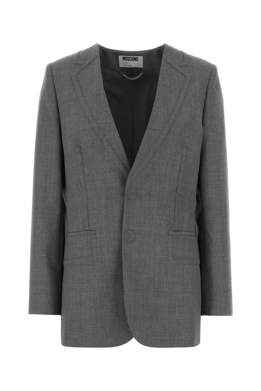 Moschino Exterior: 100% Virgin wool; Lining: 100% Cotton blazer in gray