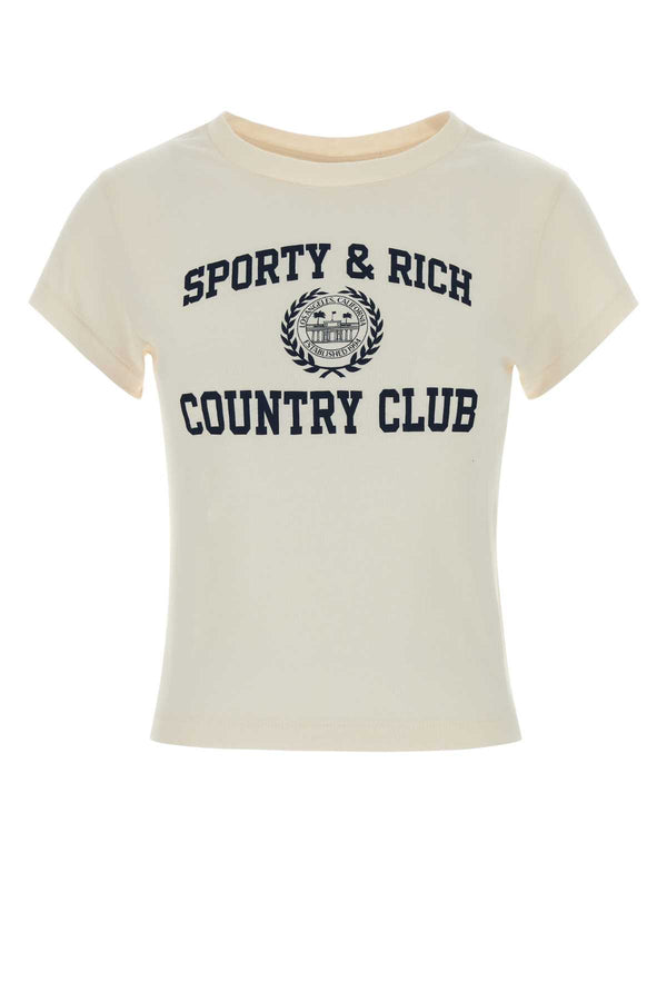 Sporty & Rich Crest 100% Cotton t-shirt in white