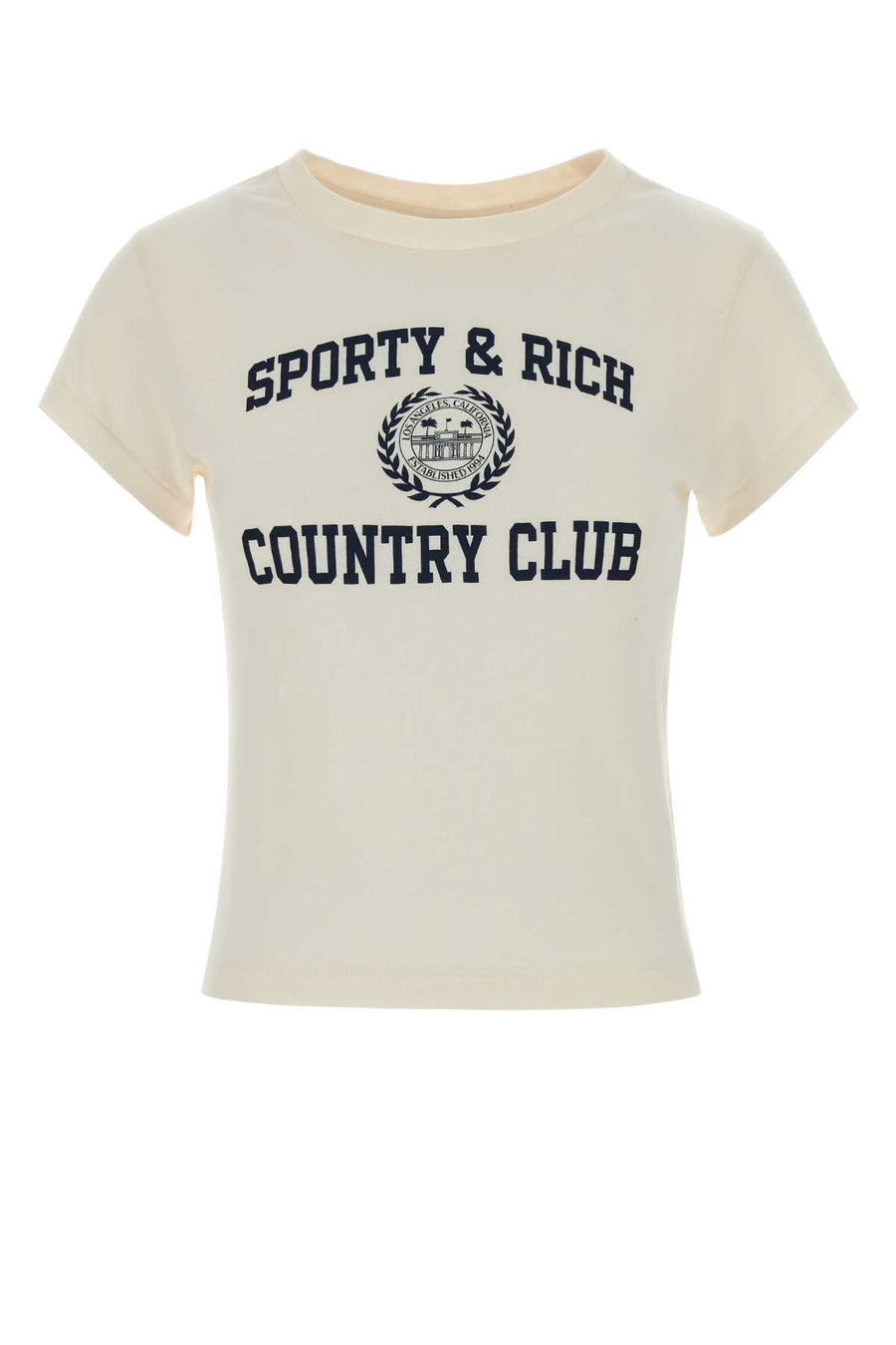 Sporty & Rich Crest 100% Cotton t-shirt in white
