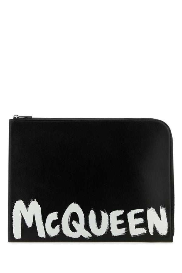 Alexander McQueen Exterior: 100% Leather wallet in black
