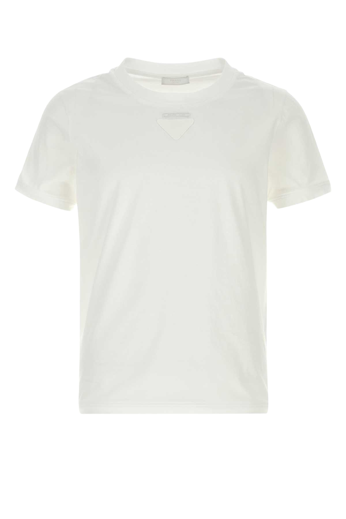 White Cotton T-Shirt Bianco Exterior