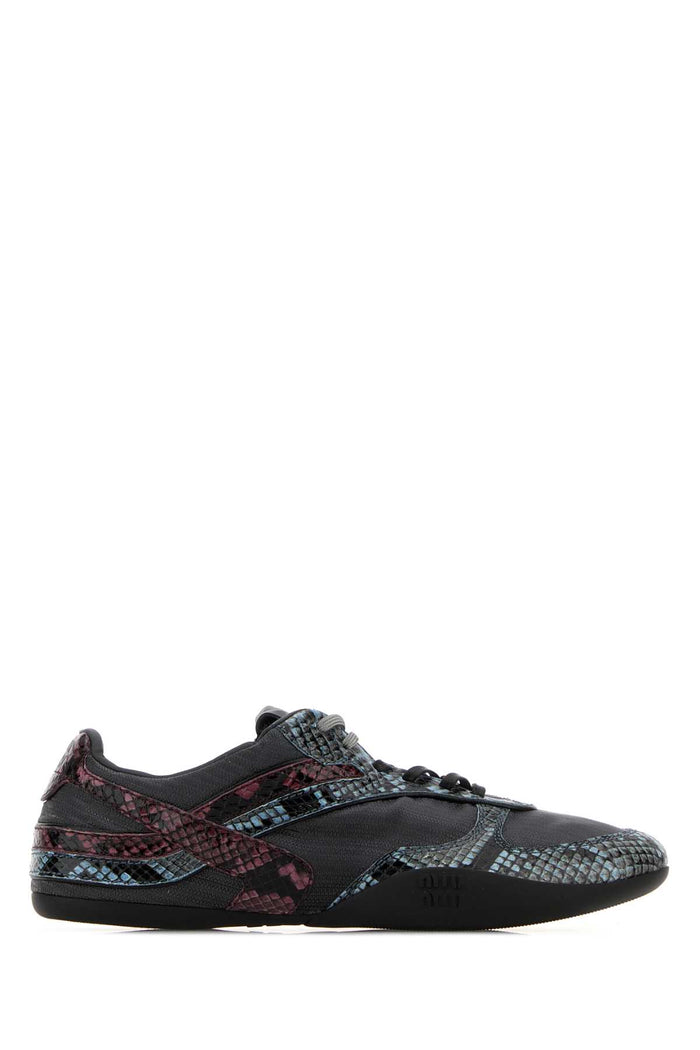Multicolor Fabric And Leather Sneakers Ardesiaastrale