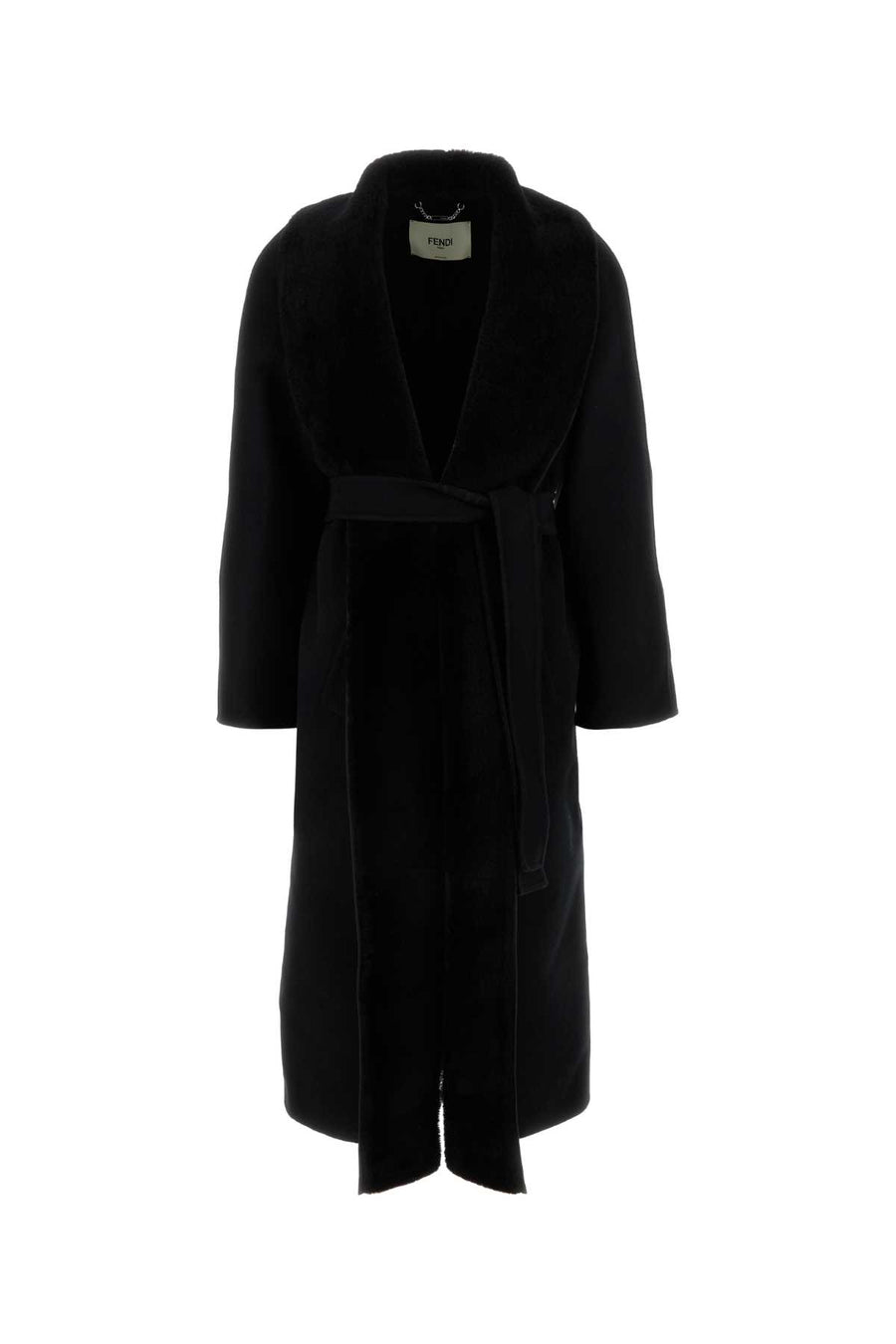 Fendi Cappotto Exterior: 99% Wool 1% Silk coat in black