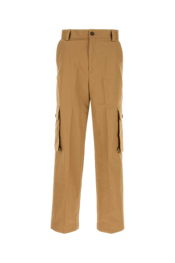 Maison Kitsune 100% Cotton cargo pants in beige