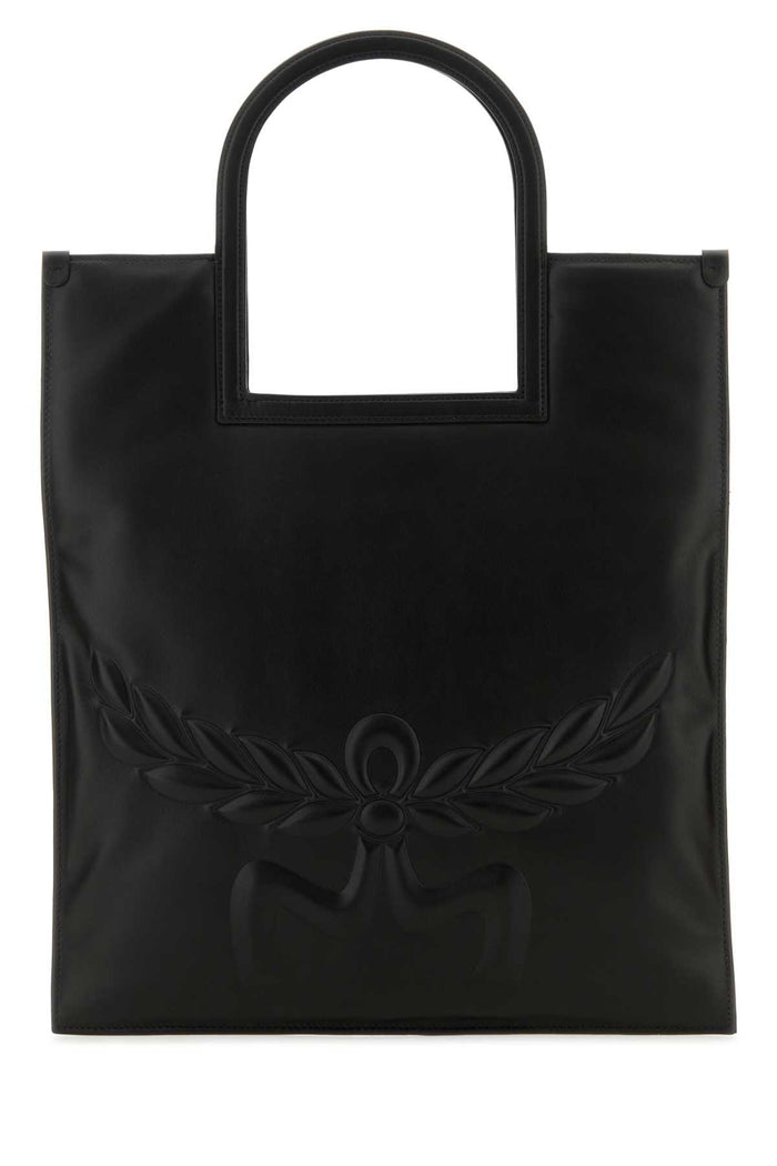Black Nappa Leather Aren Shopping Bag Borse A Mano