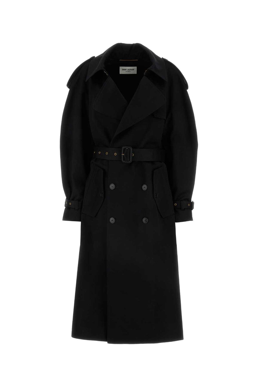 Saint Laurent Gabardine 100% Cotton trench coat in black