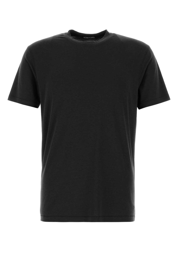 Slate Lyocell Blend T-Shirt Black Cotton