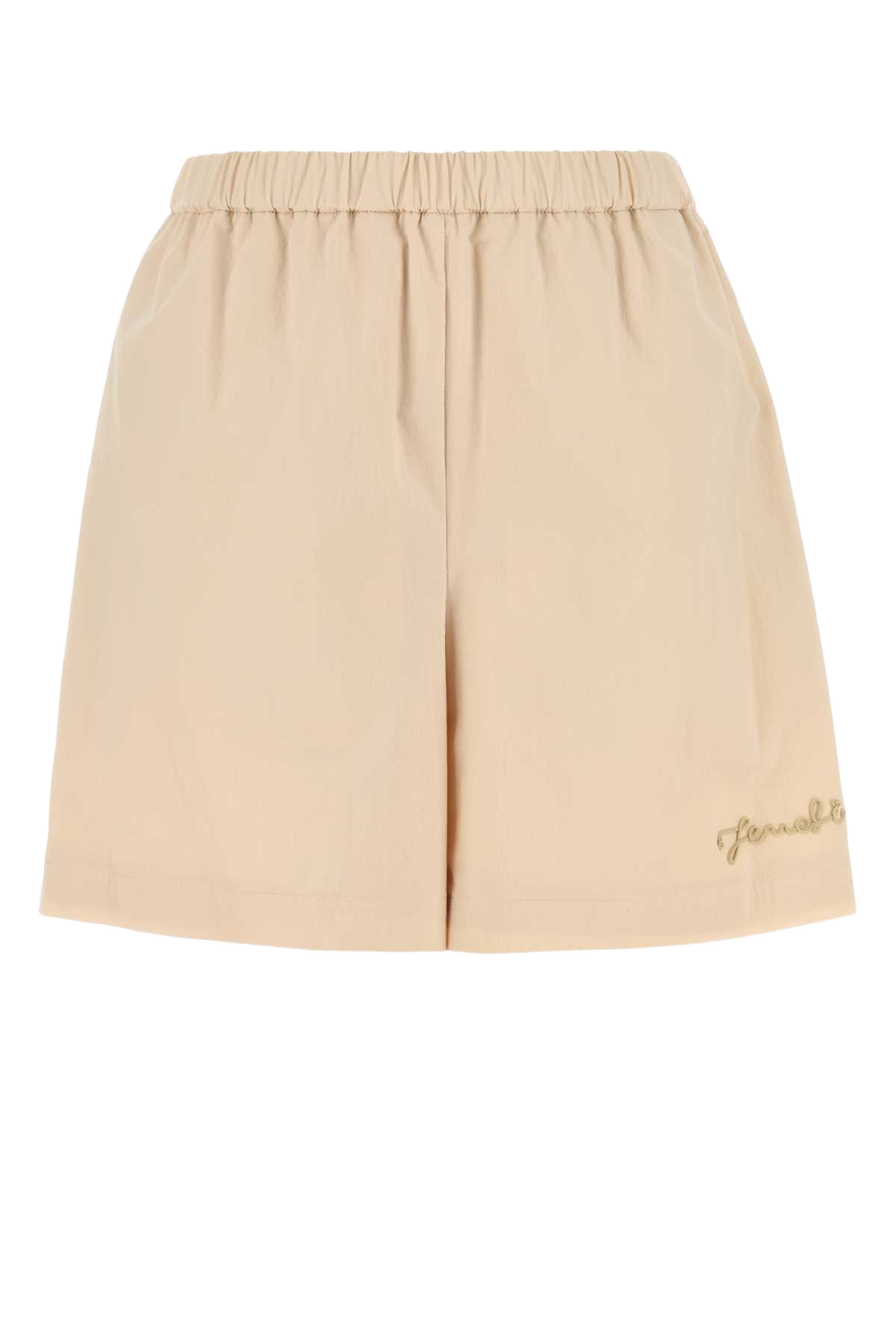 Light Pink Stretch Cotton Blend Shorts Raffia-25