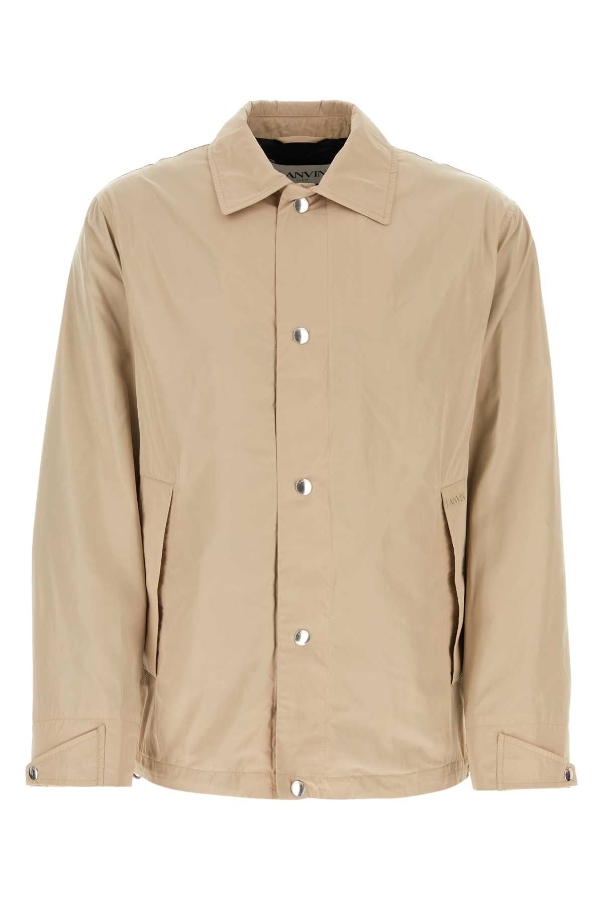 Cappuccino Polyester Windbreaker Beige Giubbini