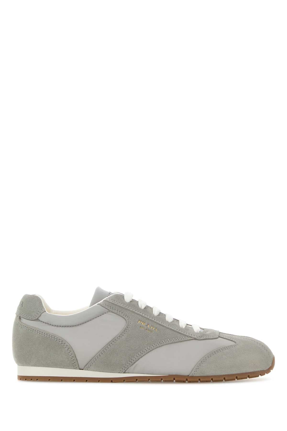 Grey Suede And Fabric Sneakers Nube