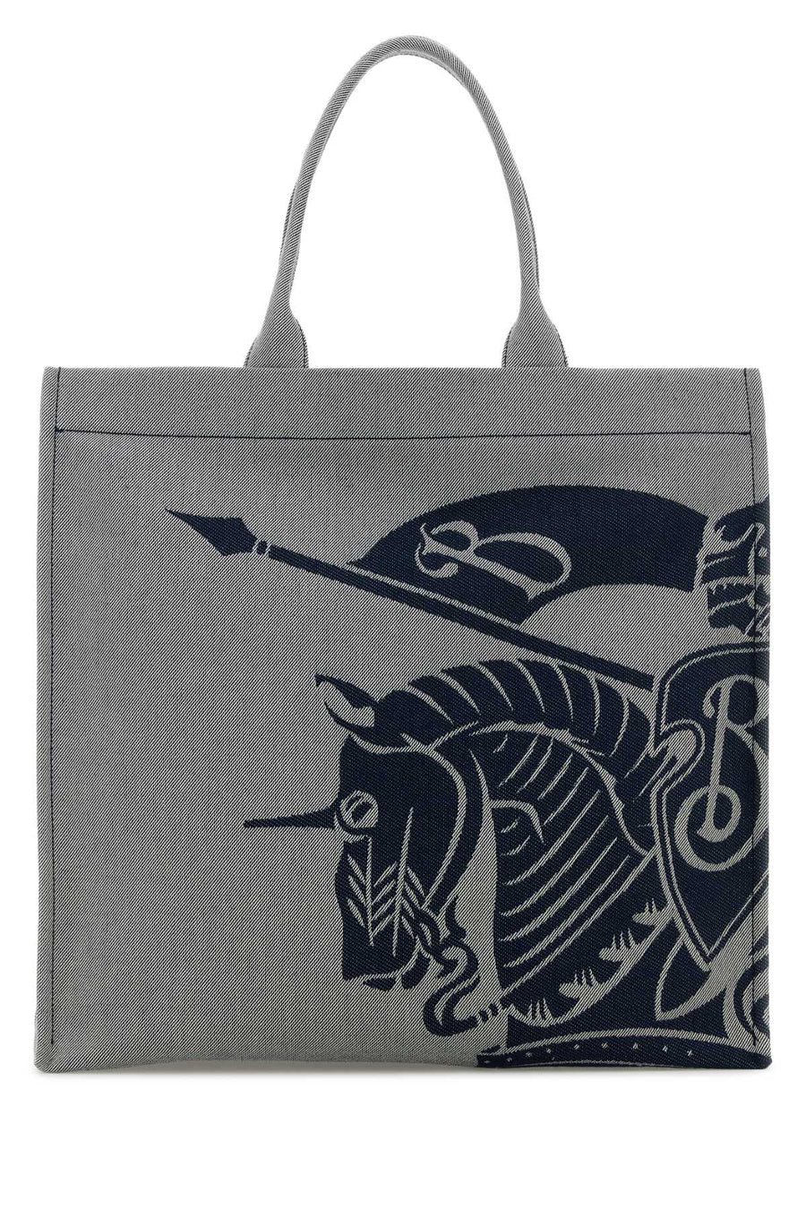 Burberry 94% Cotton tote bag in gray