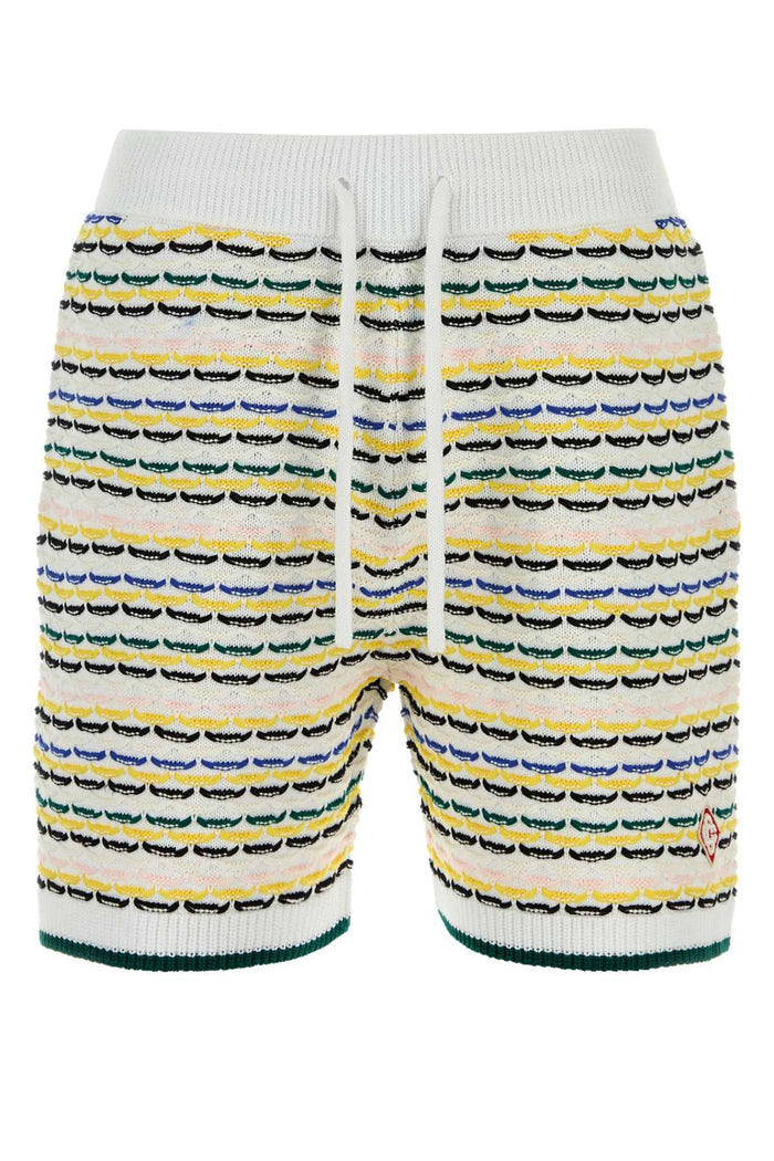 Embroidered Cotton Bermuda Shorts Multi Exterior
