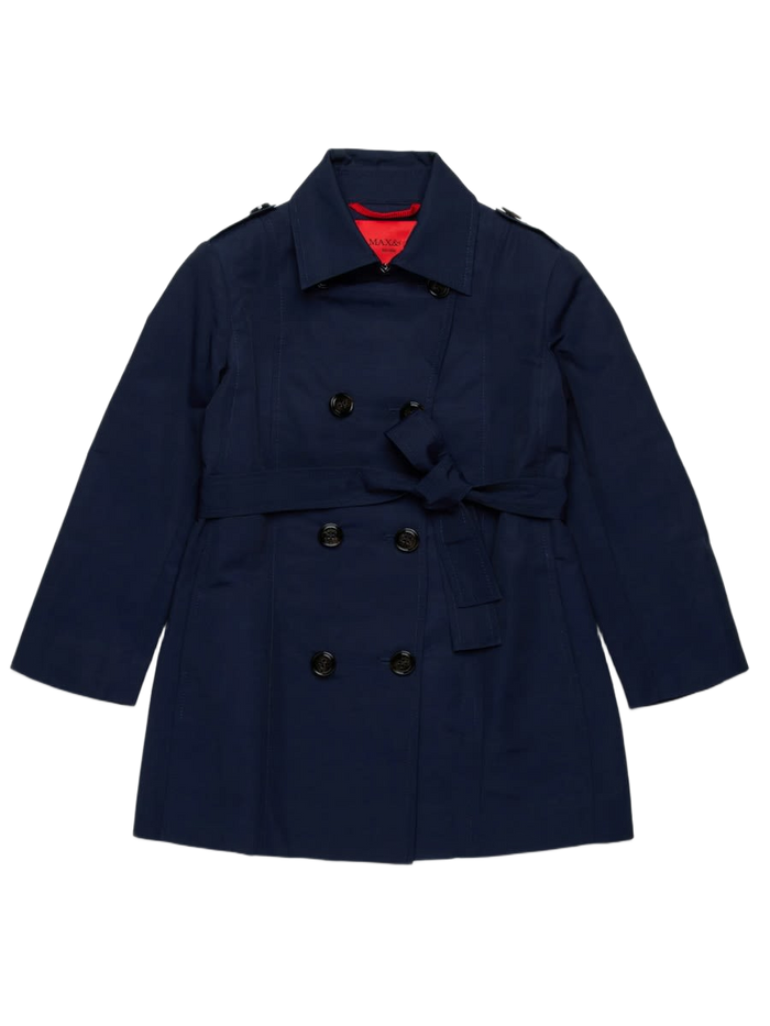 Jacket Blue Cotton Nylon Trenches And Coats
