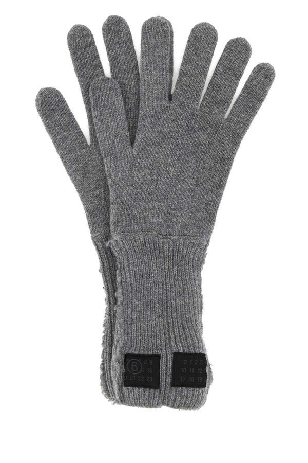MM6 Maison Margiela 80% Wool gloves in gray