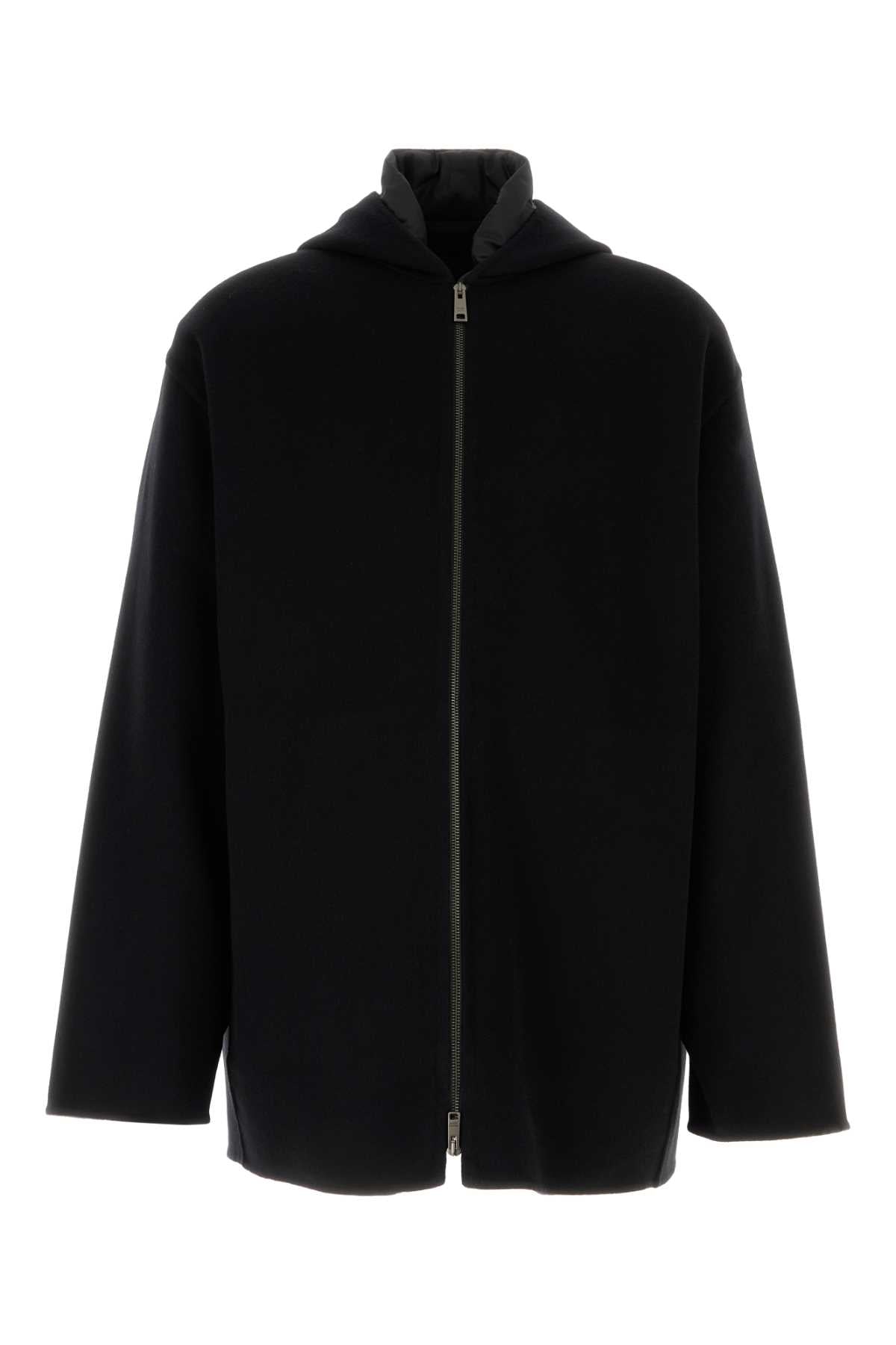 Black Silk Padded Jacket Nero Giubbini