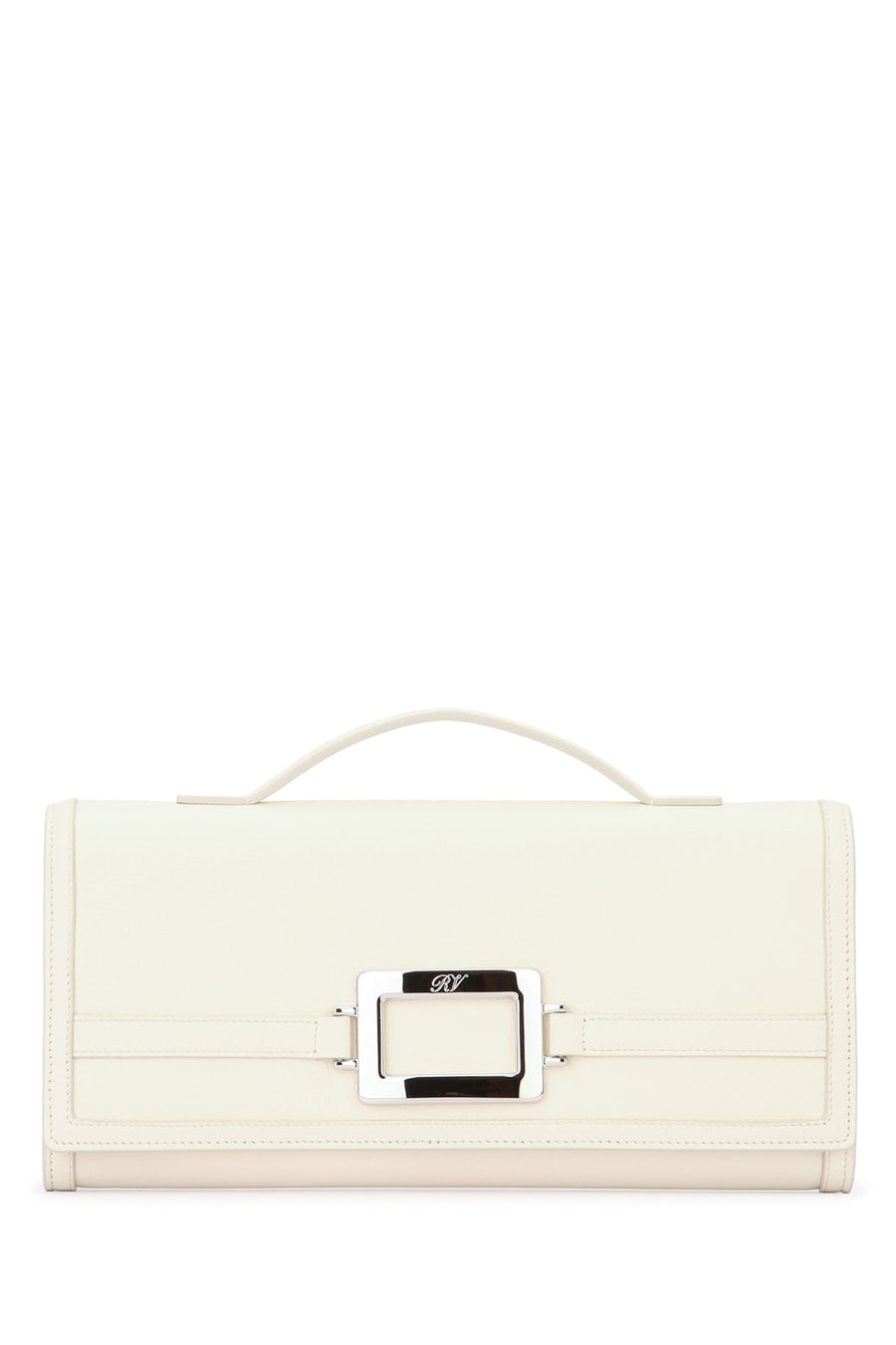 Roger Vivier Leather clutch in beige
