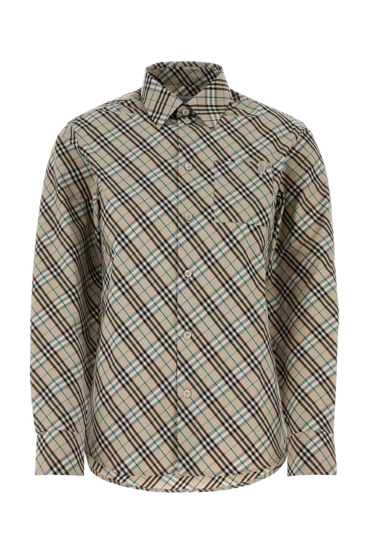 Embroidered Poplin Shirt Huskipcheck Exterior: Cotton Camicie