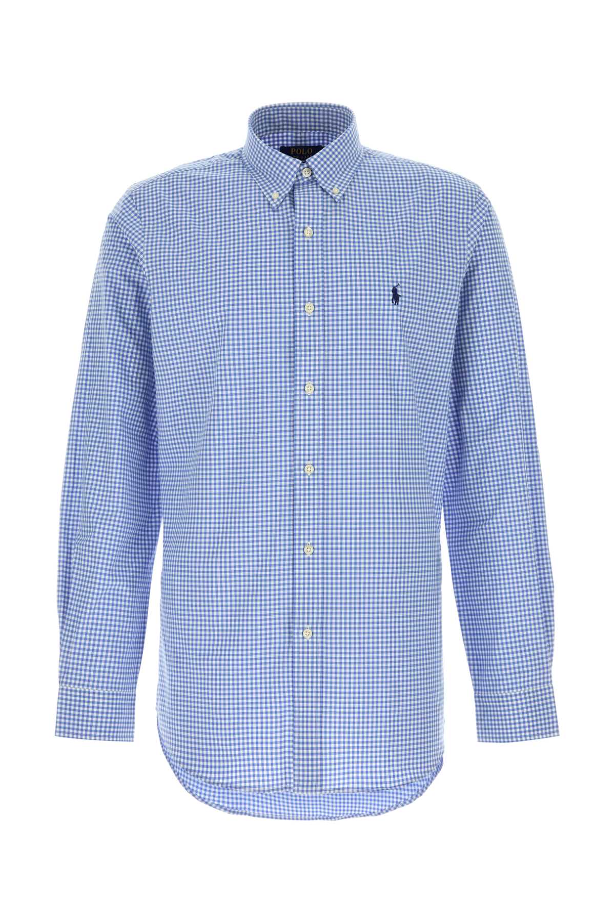 2863bluewhitecheck Exterior: Cotton Elastane Camicie