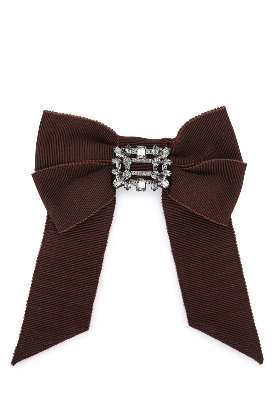 Roger Vivier Broche Grosgrain ribbon hair clip in brown