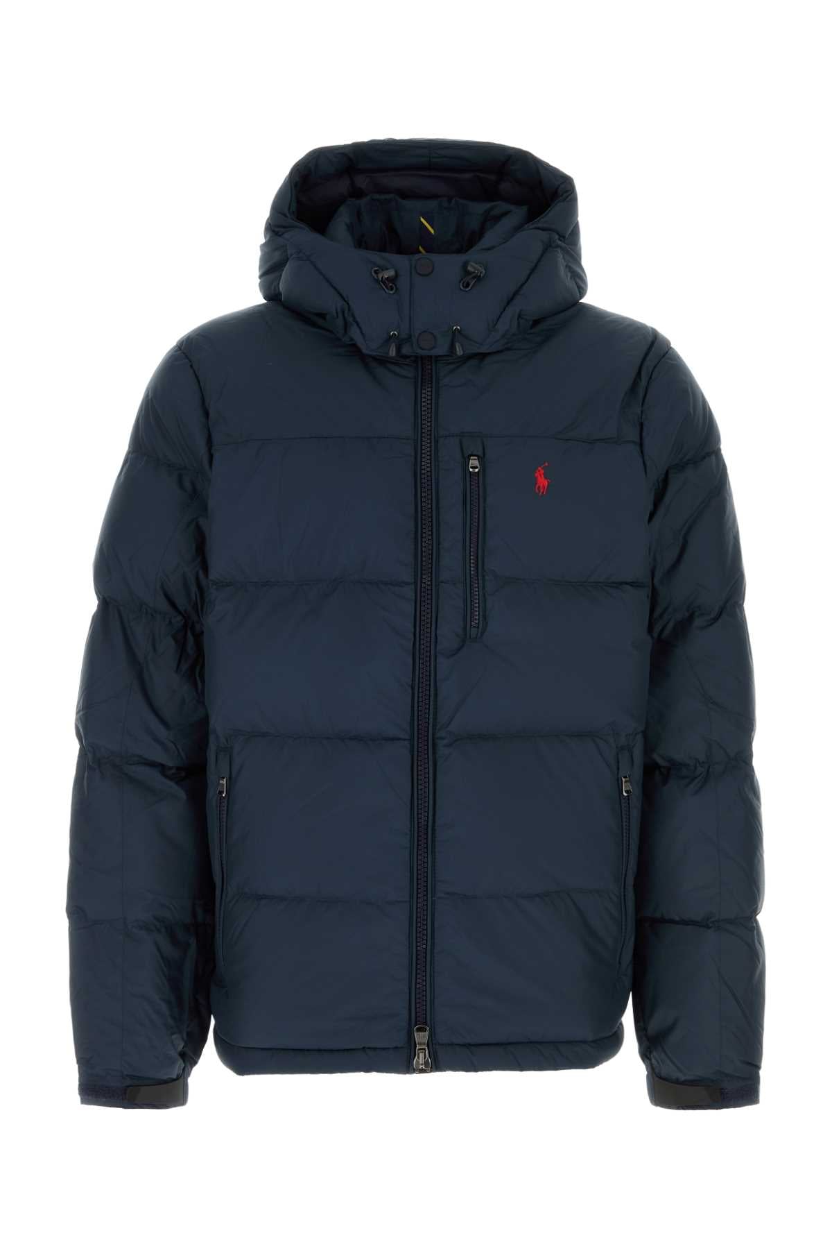 Navy Blue Polyester Down Jacket Collectionnavy Piumini
