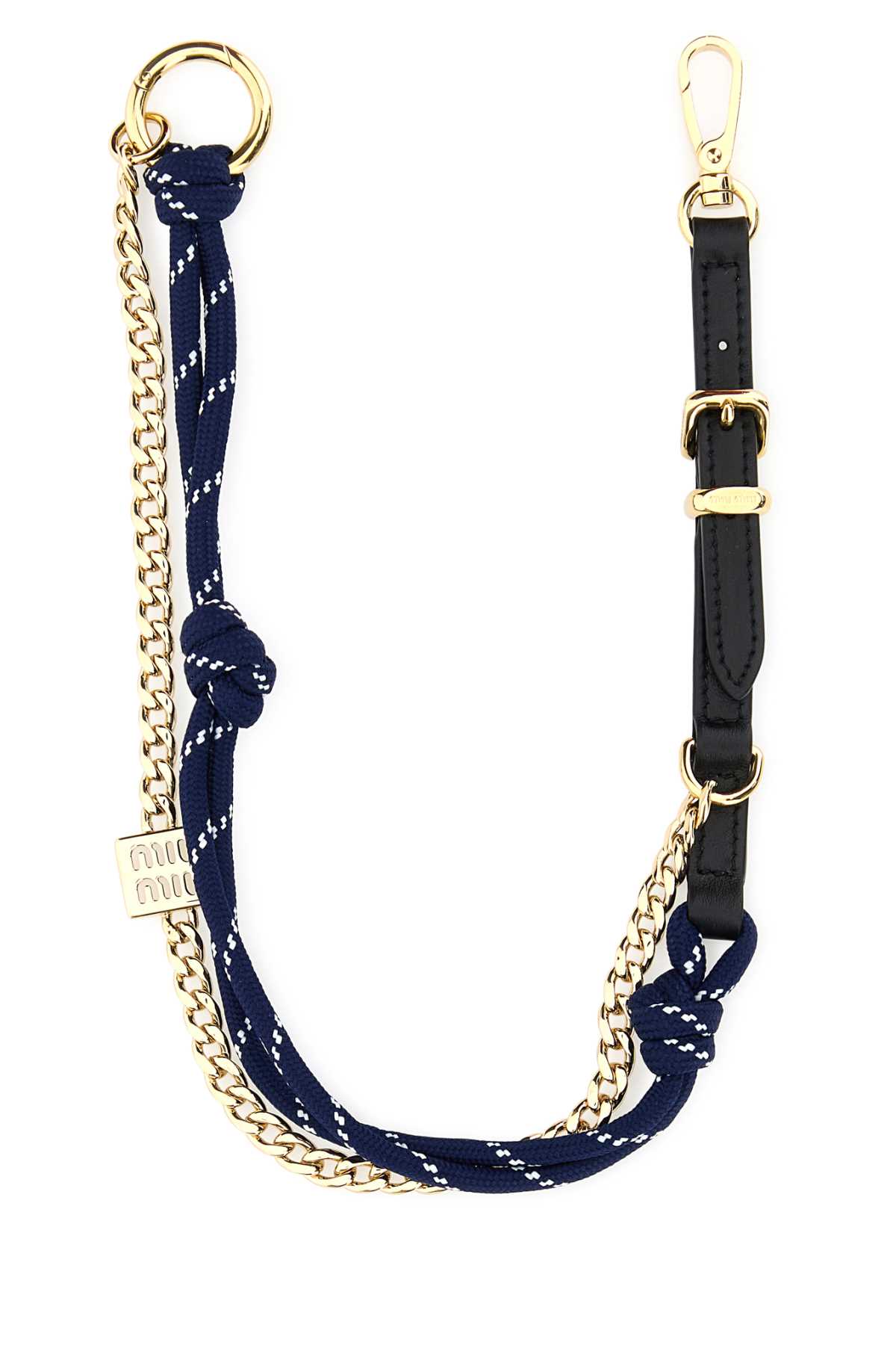Multicolor Leather And Fabric Key Ring Nerobaltico Exterior: Portachiavi