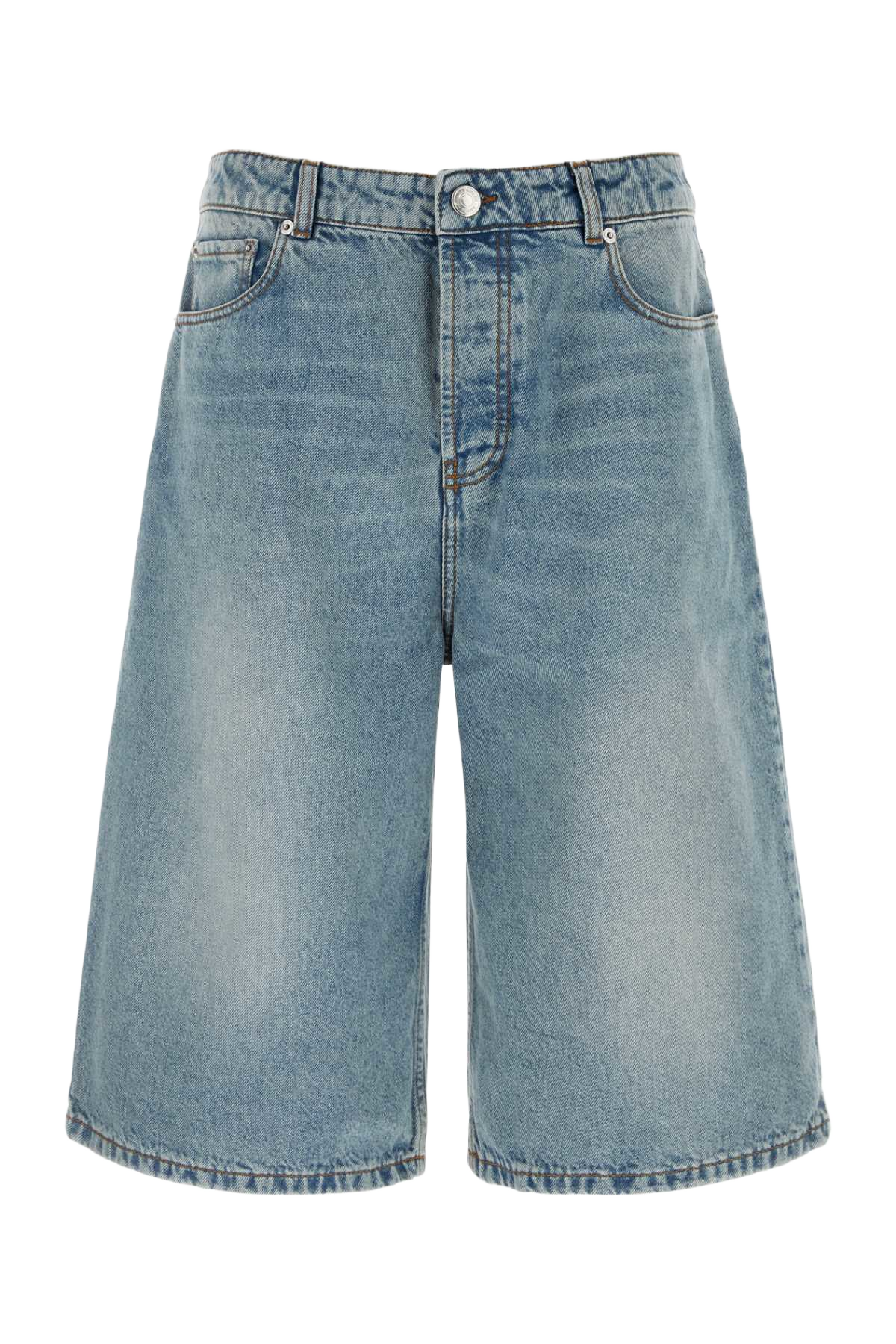 Denim Bermuda Shorts Bleuused Exterior: Cotton