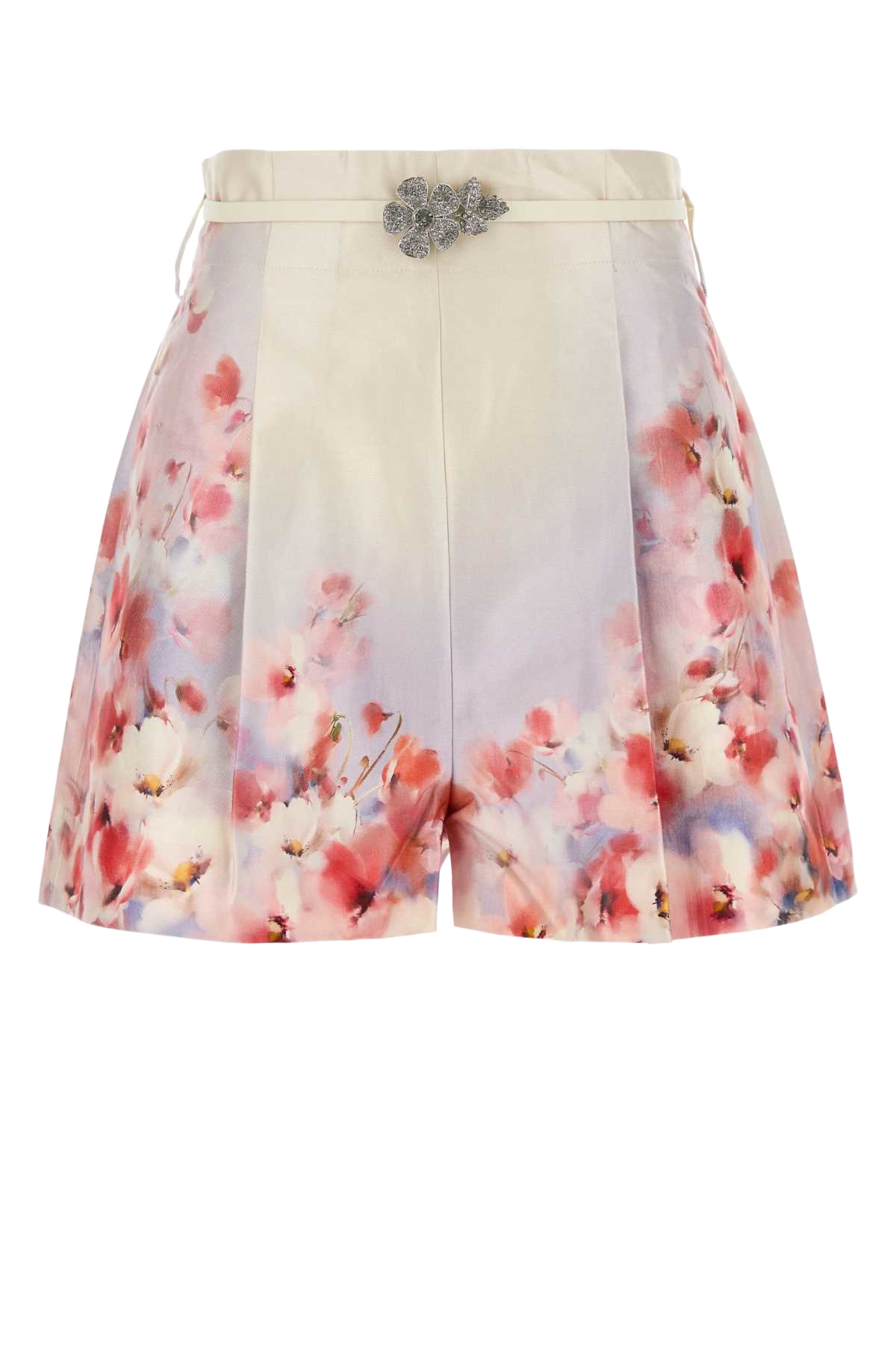 Printed Satin Crush Shorts Scarletfloral