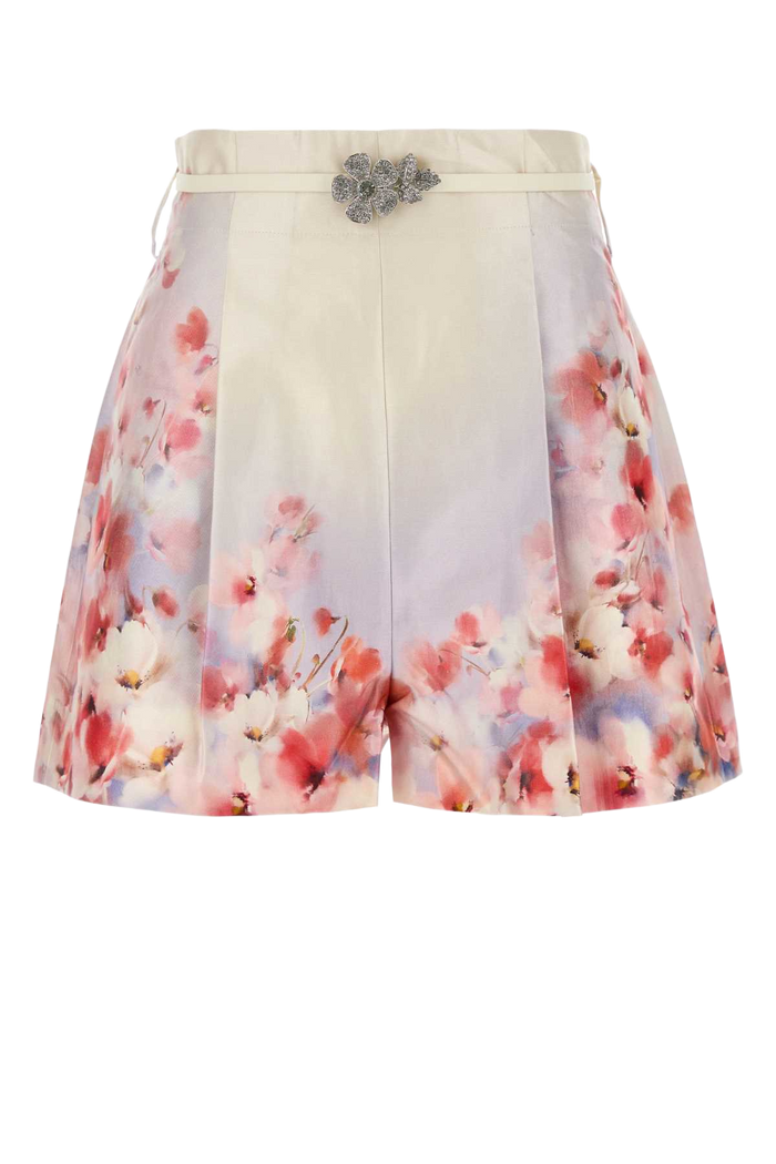 Printed Satin Crush Shorts Scarletfloral