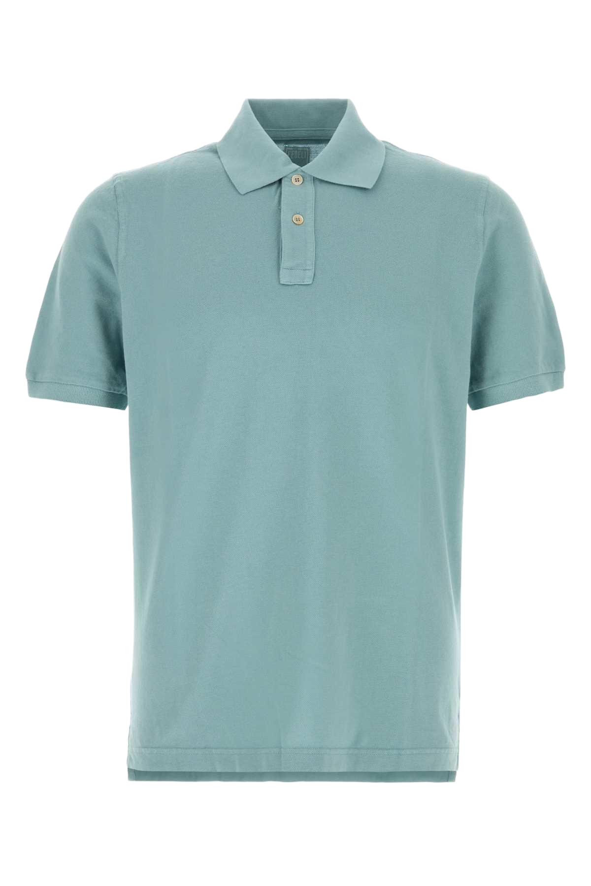 Light-Blue Piquet Polo Shirt Anice Exterior: Cotton