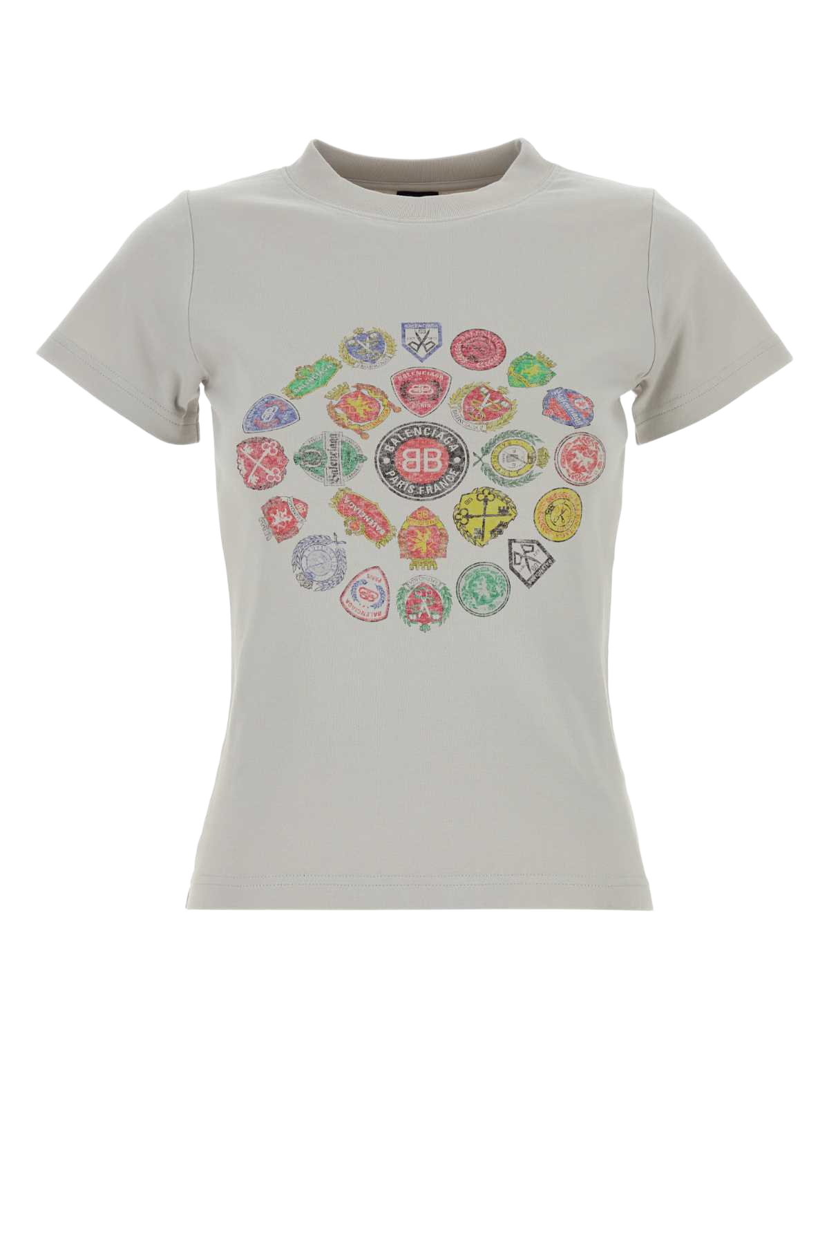 Light Grey Cotton T-Shirt Dirty White Exterior
