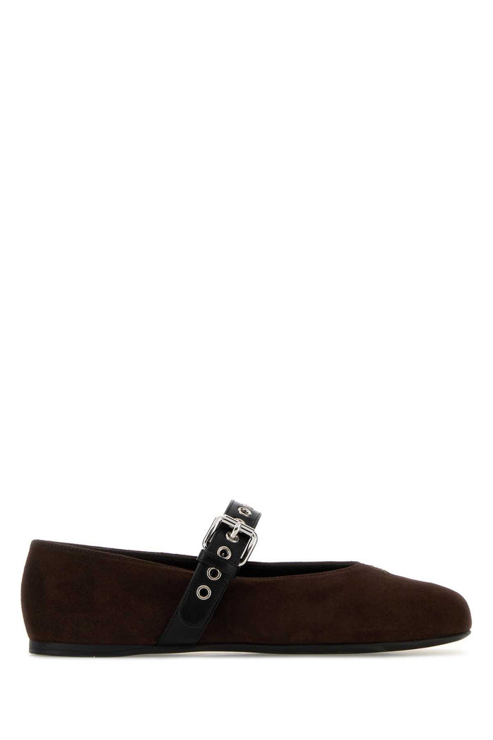 Dark Brown Suede Ballerinas Moro Ballerine