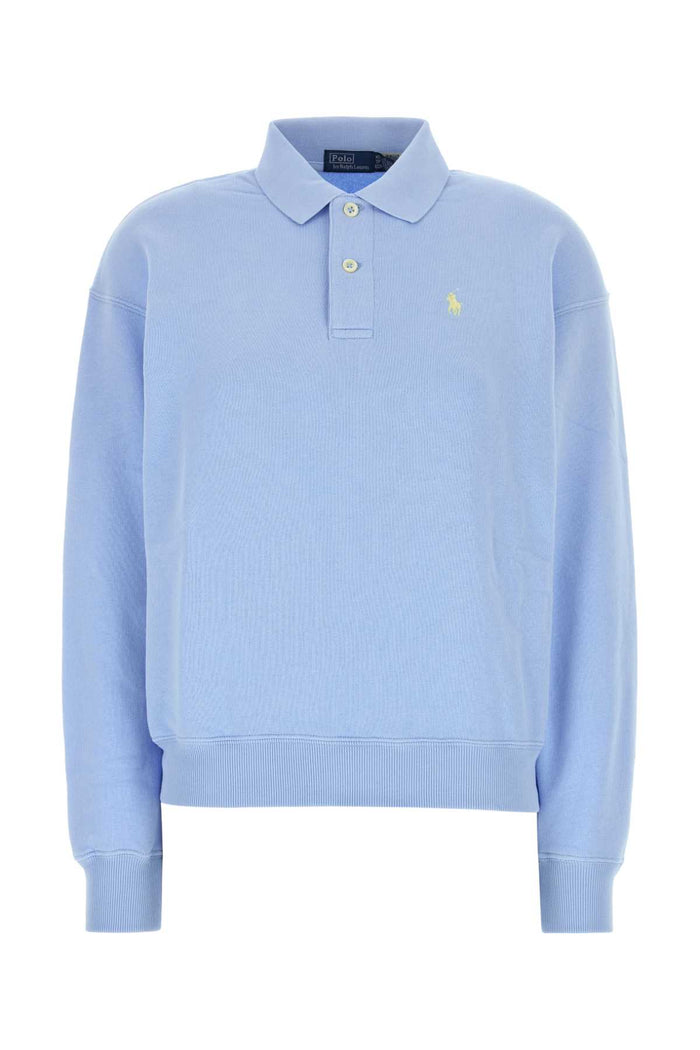 Light Blue Cotton Blend Polo Shirt 500 Exterior: Polyester