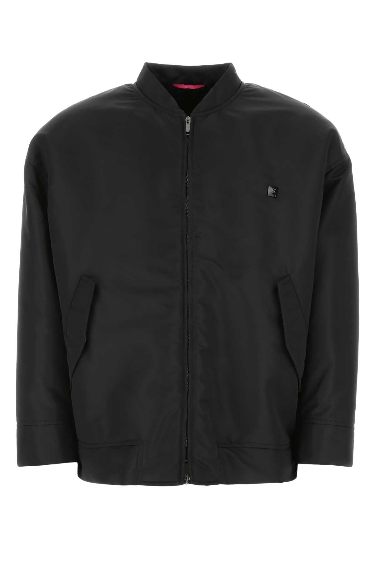 Black Nylon Jacket 0no Exterior: Lining: Lamb Giubbini