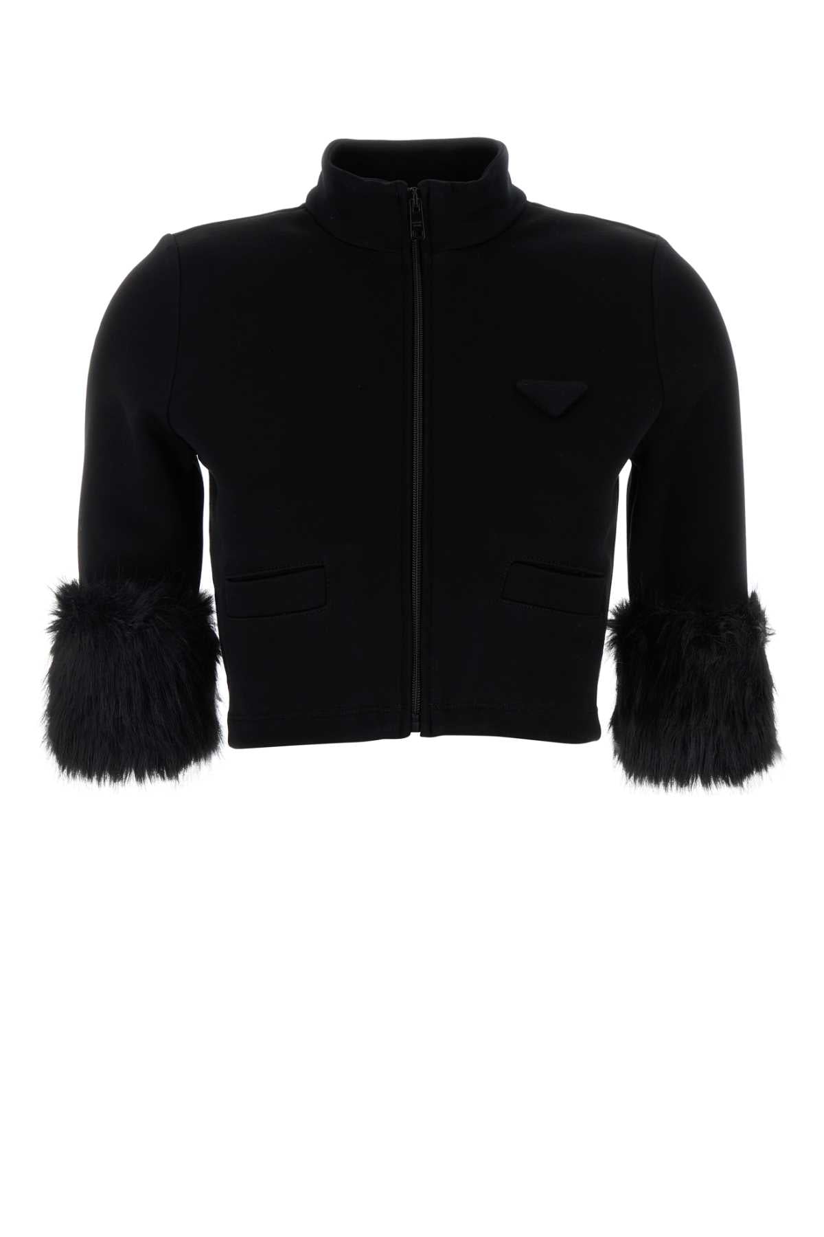 Black Cotton Blend Jacket Nero Exterior: Nylon Giubbini