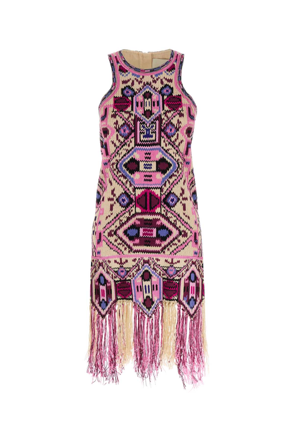 Embroidered Cotton Yasmine Dress Pink Abiti