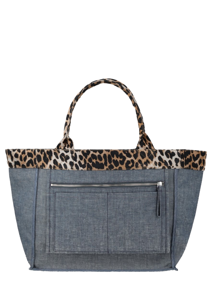 Tote Bag With Logo Denim Handbags