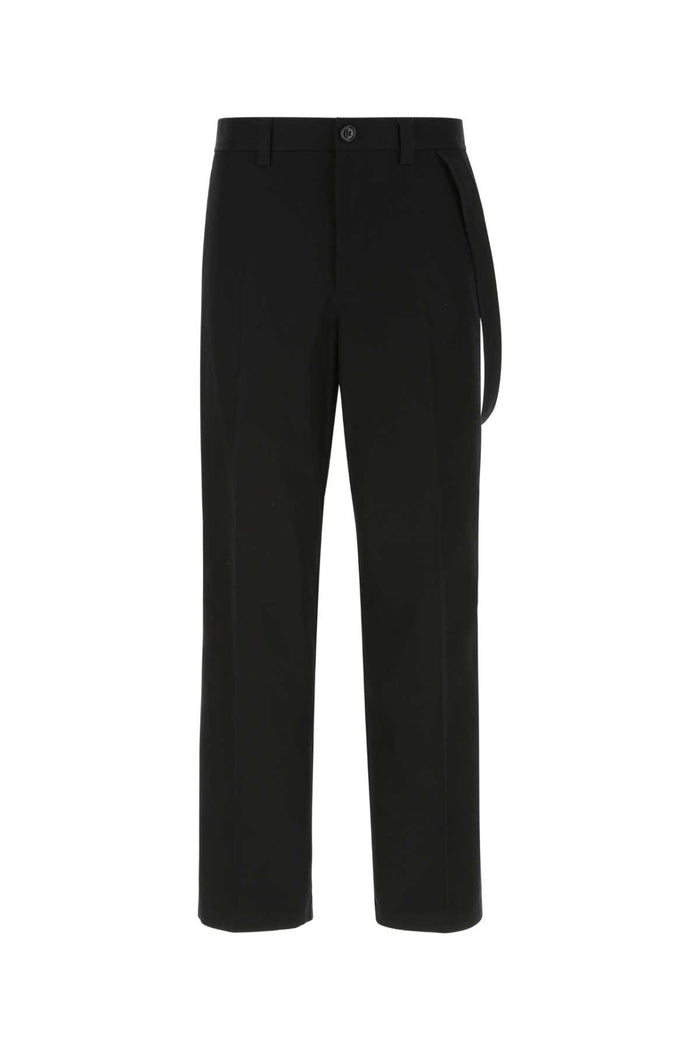 Black Cotton Wide-Leg Pant A1189 Exterior: Pantaloni