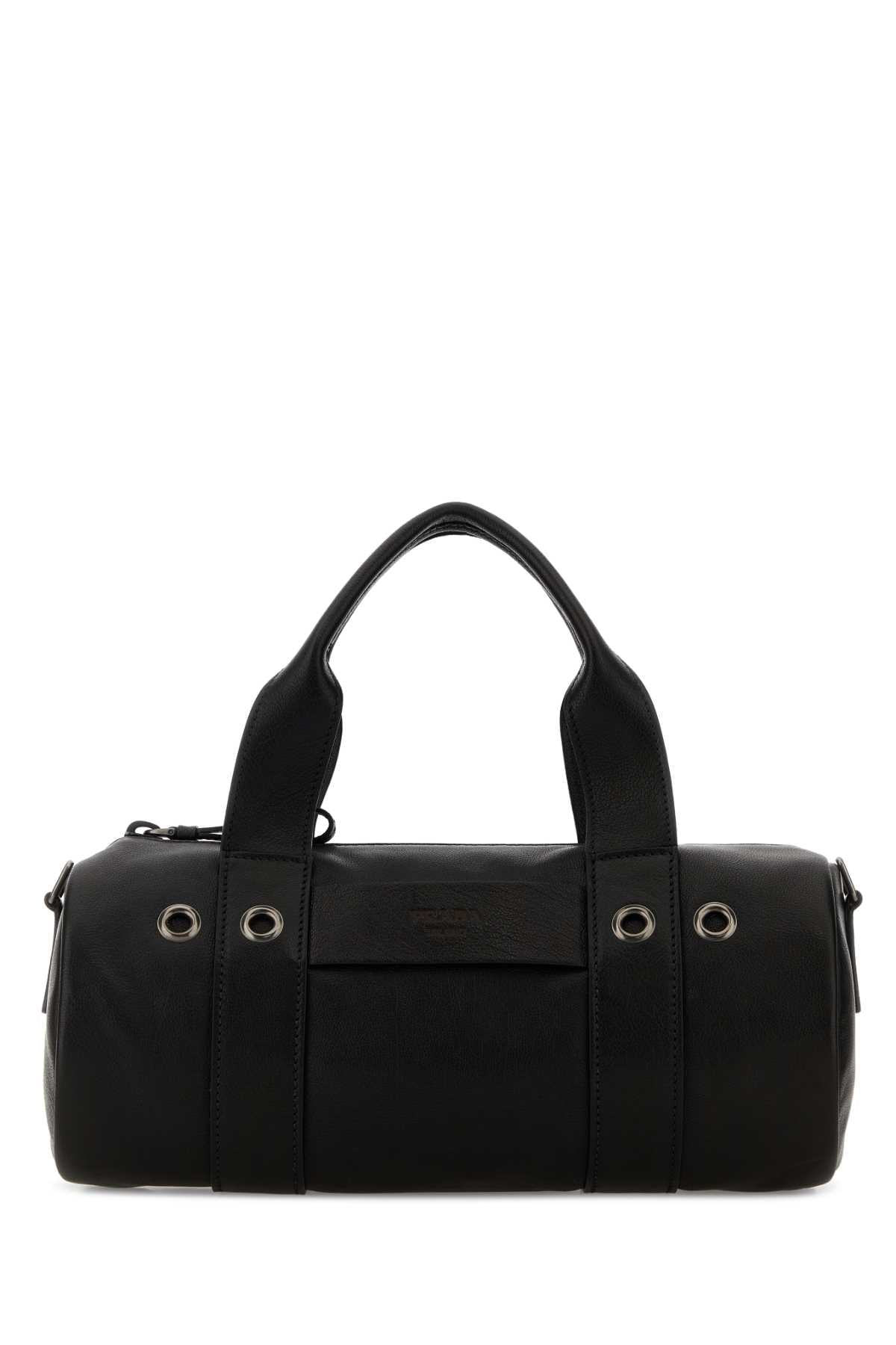 Black Leather Prada Route Handbag Nero Borse A Mano