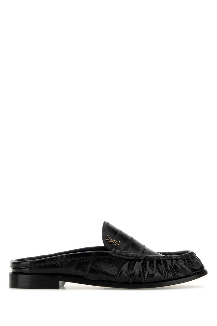 Black Leather Le Loafers Slippers Nero Mocassini