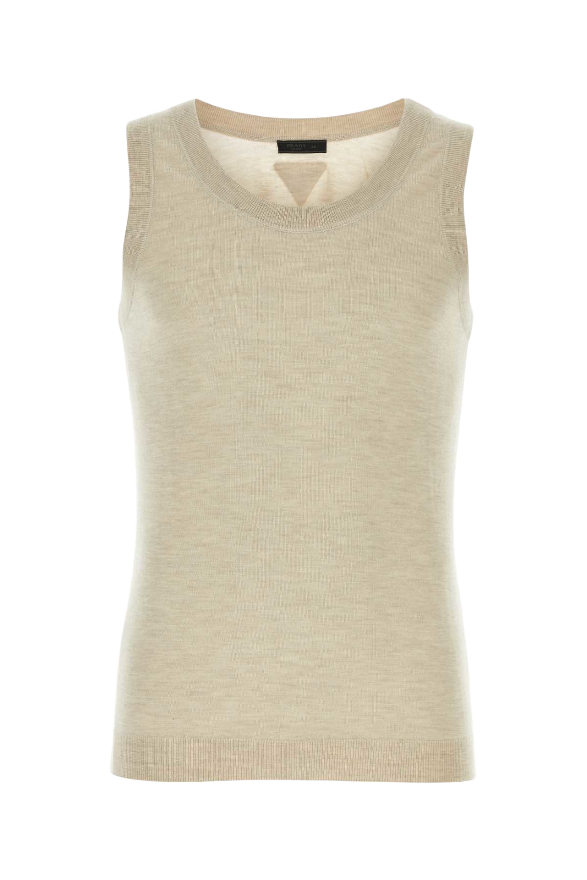 Melange Sand Cashmere Tank Top Sabbia Exterior: T-shirt
