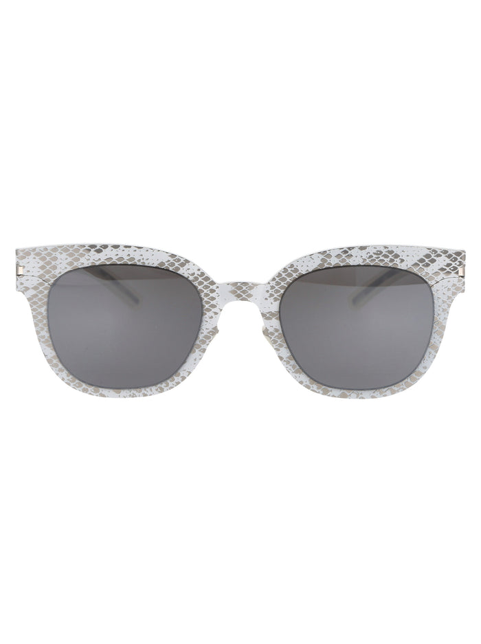 Mmtransfer002 241 Silver White Python Brown Flash Metal Sunglasses