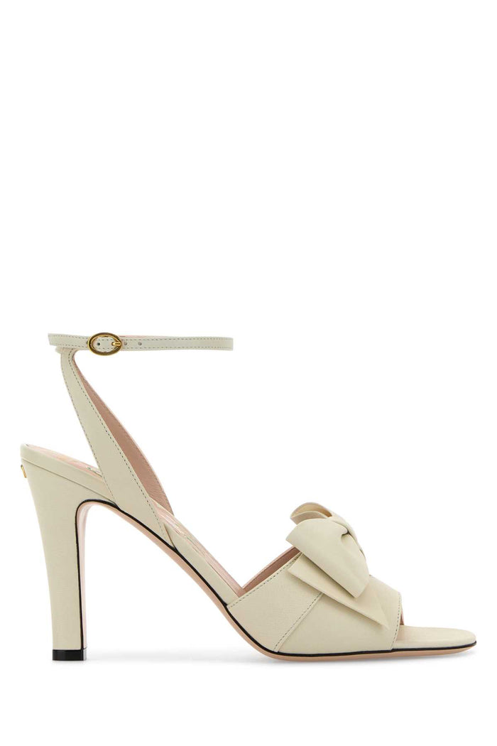 Ivory Leather Bowow Sandals Sandali