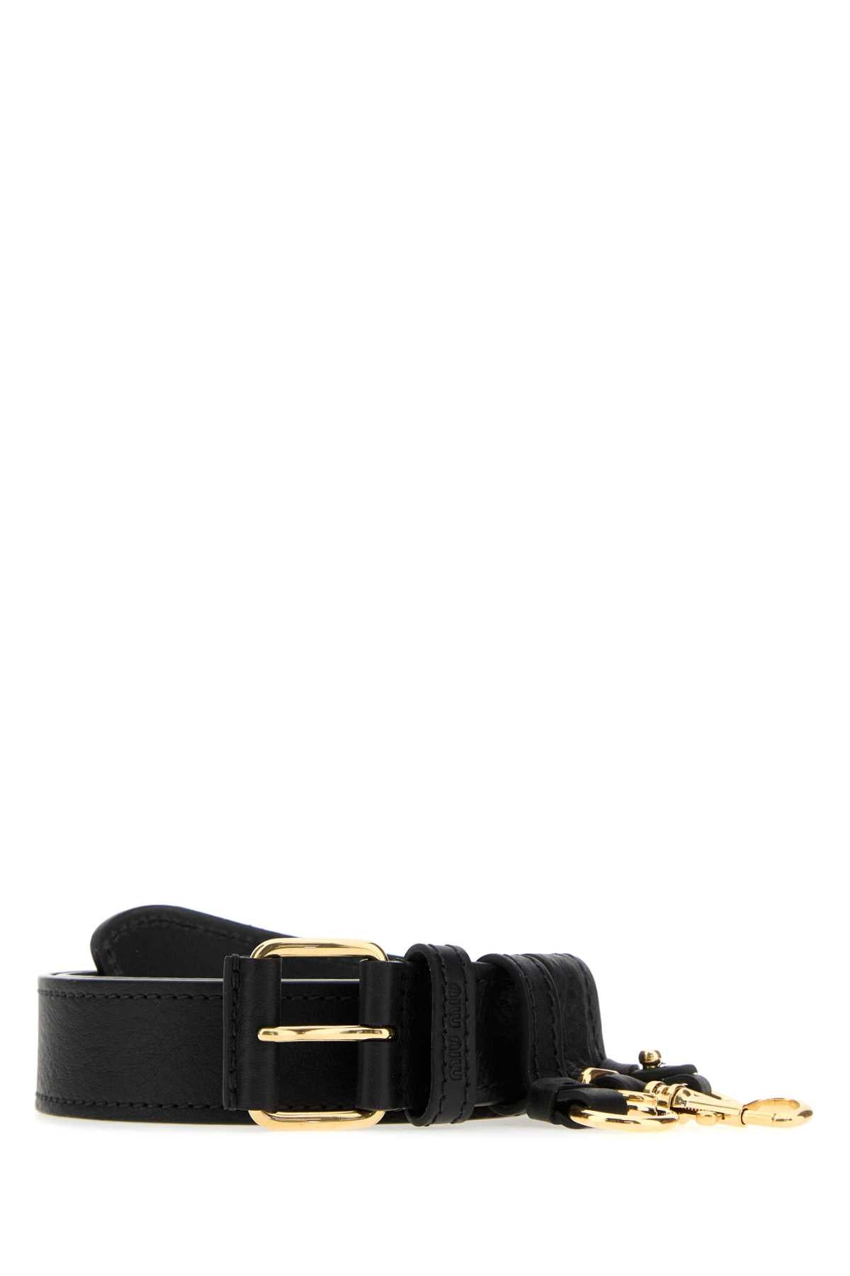 Black Leather Belt Nero Cinture