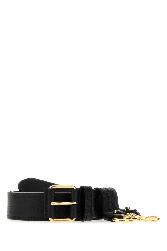 Black Leather Belt Nero Cinture