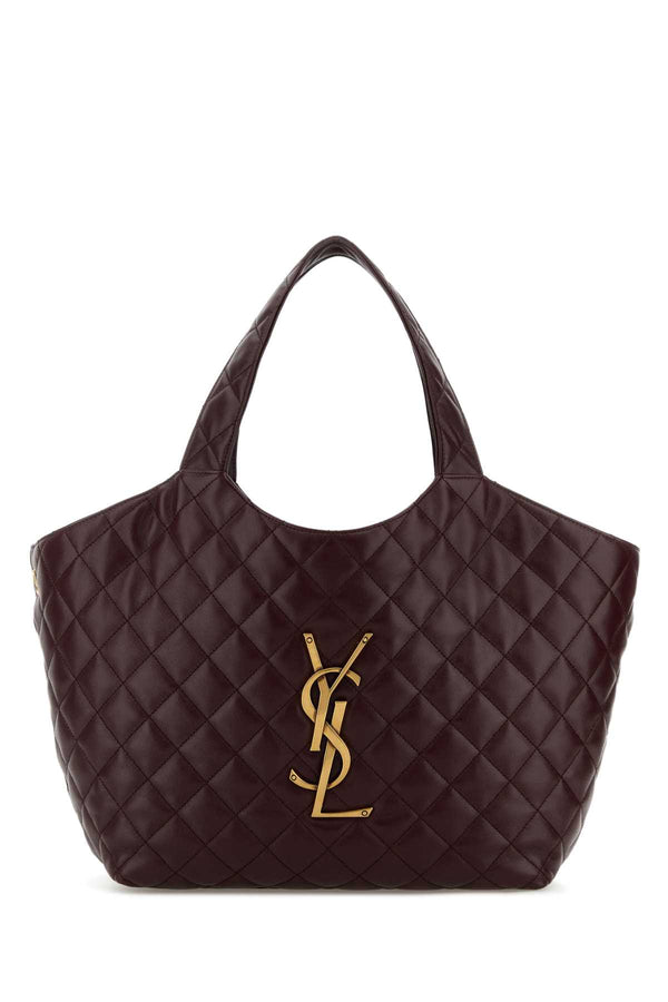 Saint Laurent Exterior: 100% Lamb shoulder bag in burgundy
