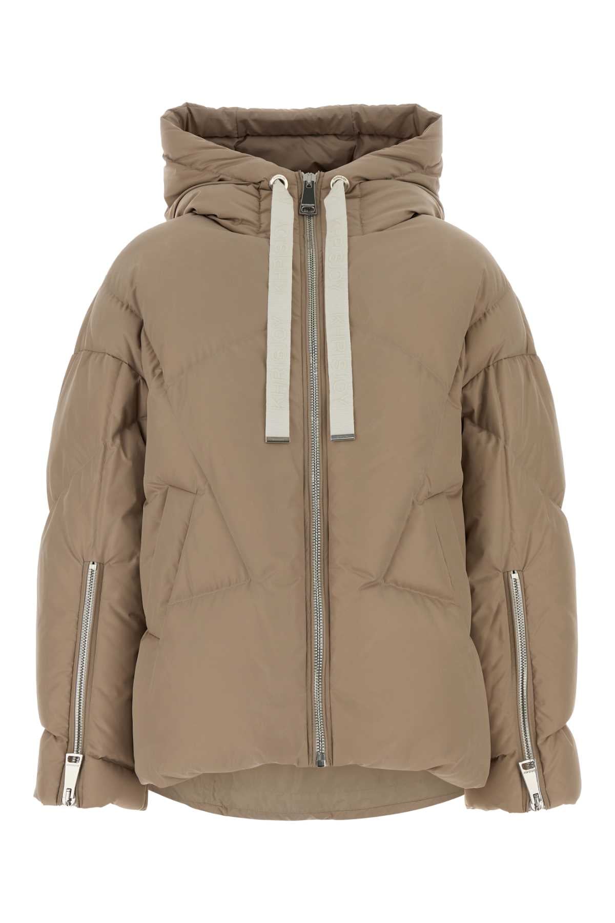 Sand Polyester Blend Milano Down Jacket Piumini